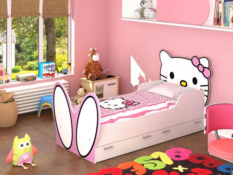 кровать hello kitty! с бязевым матрацем в Тамбове