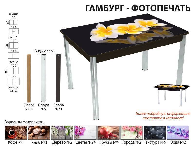 стол обеденный гамбург фотопечать в Тамбове