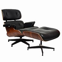 кресло eames style lounge chairчерное с коричневым в Тамбове