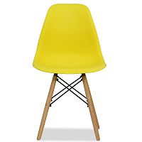 стул деревянный pc-015 желтый ножки дерево (eames style) в Тамбове