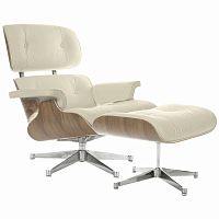 кресло eames style lounge chair & ottoman кремовое в Тамбове