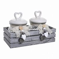 банка love с крышкой, набор 2 шт. на подставке серого цвета в Тамбове