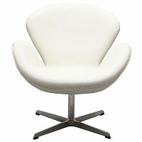 кресло swan chair экокожа белое в Тамбове