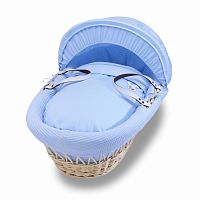 колыбель-переноска gift wicker moses basket натуральная, голубое белье в Тамбове