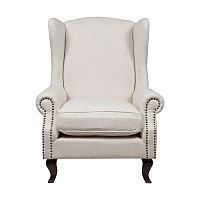 кресло мягкое с ушами белое collins wingback chair в Тамбове