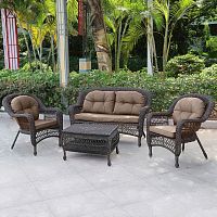 плетеный комплект для отдыха lima коричневый на 4 персоны в Тамбове