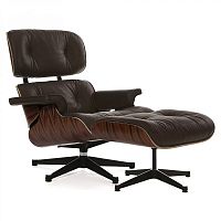 кресло eames style lounge chair палисандр коричневое в Тамбове