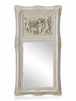 зеркало настенное прямоугольное в высокой белой раме францини distressed chalk white в Тамбове