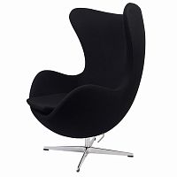 кресло arne jacobsen style egg chair черное в Тамбове