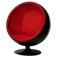 кресло eero ball chair черно-красное в Тамбове