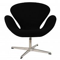 кресло arne jacobsen style swan chair черная шерсть в Тамбове