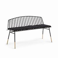 siena bench 120 черный металл черная ткань от la forma (ex julia grup) в Тамбове