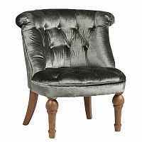 кресло sophie tufted slipper chair микровелюр серое в Тамбове