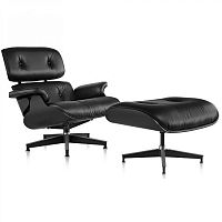 кресло eames style lounge chair черное в Тамбове