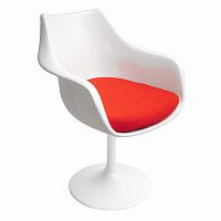 кресло tulip armchair бело-красное шерсть в Тамбове