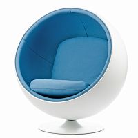 кресло ball chair бело-синее в Тамбове