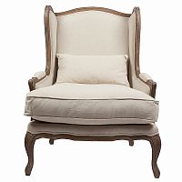 кресло мягкое с ушами lorraine chair with burlap бежевое в Тамбове