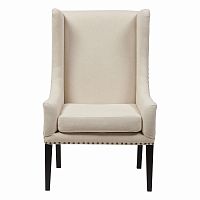 кресло мягкое с ушами белое nailhead fabric armchair в Тамбове