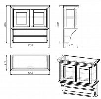 шкафчик навесной с двумя полками провинция с состариванием в Тамбове