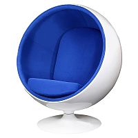 кресло eero ball chair синее с белым в Тамбове