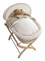 колыбель-переноска premium moses basket натуральная, кремовое белье в Тамбове