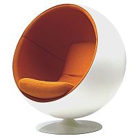 кресло eero ball chair бело-оранжевое в Тамбове