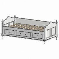 кровать-кушетка 90х190 с ящиками белая нордик в Тамбове