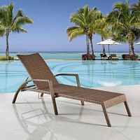 шезлонг-лежак из искуственного ротанга light brown в Тамбове