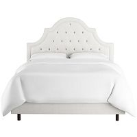 кровать двуспальная 160х200 белая с каретной стяжкой harvey tufted white в Тамбове