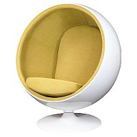 кресло eero ball chair бело-горчичное в Тамбове