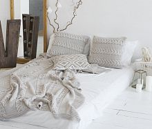 комплект плед с косами (180*220) и 2 наволочки (50*50) лён в Тамбове
