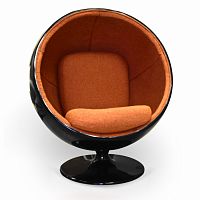 кресло ball chair черно-коричневое в Тамбове