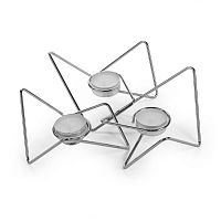набор подсвечников серебряных металлических для чайных свечей tri-angular loop, 7 см, 3 штуки в Тамбове