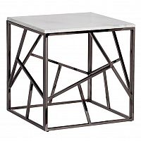 стол журнальный black chrome cube 55*55*56 см хром, белый в Тамбове