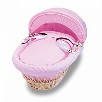 колыбель-переноска gift wicker moses basket натуральная, розовое белье в Тамбове